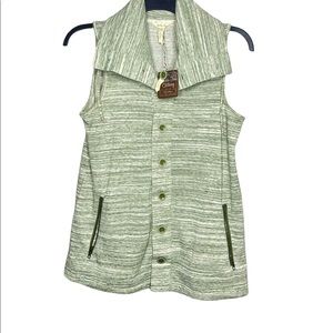 Matilda Jane Women’s Out The Door Vest Green Heathered Sleeveless Vest NWOT